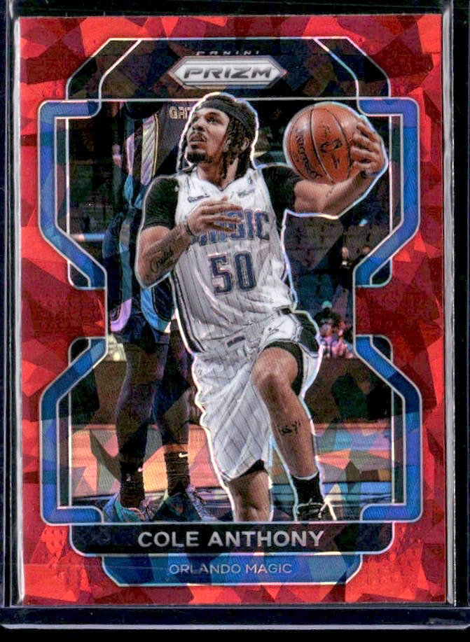 2021-22 Panini Prizm Red Ice Prizm Cole Anthony #121 Orlando Magic