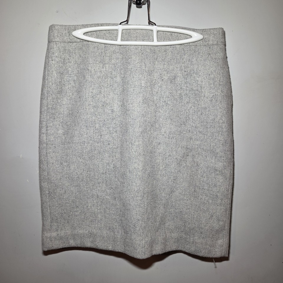J.Crew Mercantile Wool Blend Pencil Skirt Gray Professional Career Size 8