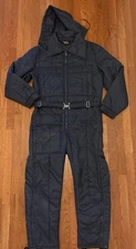 Vintage Sears Men’s Store Ski Snow Mobile Suit Jumpsuit Navy Blue Medium 70’s