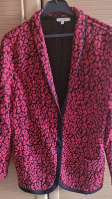Amira Damen Cardigan Strick Gr. 42 Rot-schwarz Gemustert