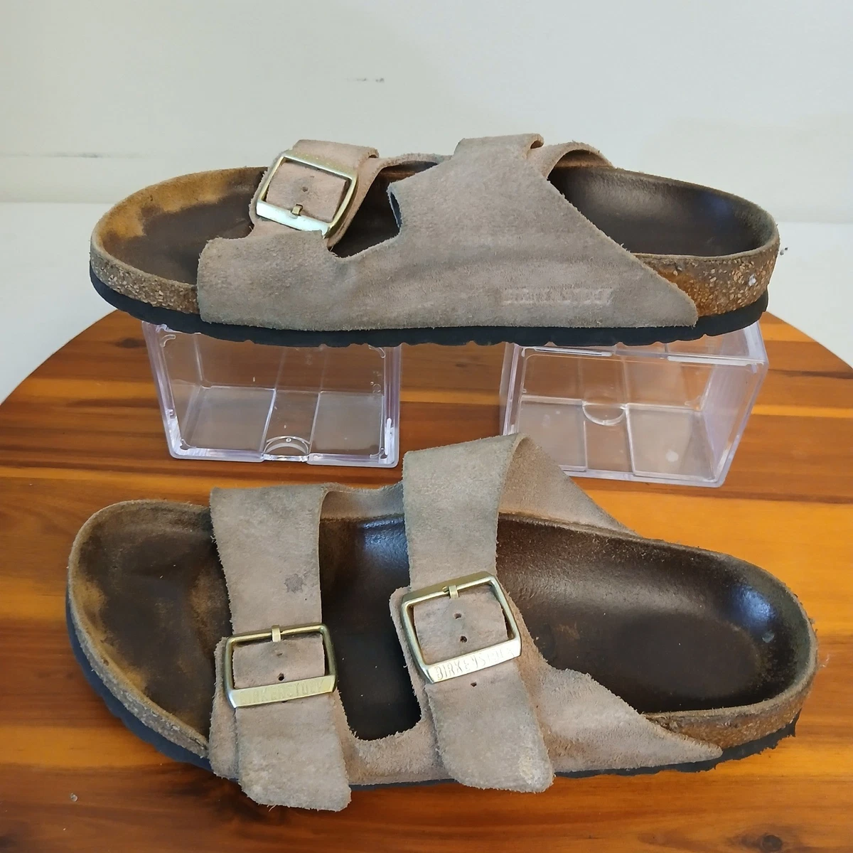 BIRKENSTOCK Arizona Birko-Flor Birkibuc Mocha Vegan Leather Sandals Men sz.13/46 Birkenstock M Straps Sandals for Men for sale | eBay main image 3