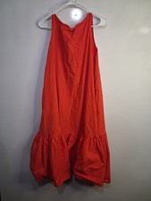 Christopher John Rogers X Target Red Orange Sleeveless Ruffle Hem Dress S