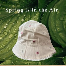 New VTG 2002 Gymboree Spring is in the Air Embroidered Floral Hat - 6-18 Months