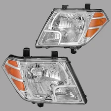 Headlamp Assembly For 2009-21 Nissan Frontier 4-Dr Chrome Housing Headlights