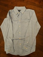 Chaps Boys Long Sleeve Button Down Shirt Size 10 Light Blue