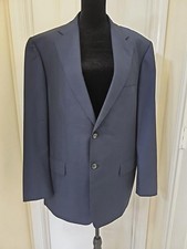 Pal Zileri Men's Blazer 40R Navy Striped Pure Wool EU56R Made in Italy