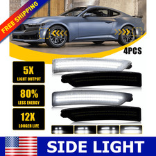 For Ford Mustang 2024-2025 AUXITO 4PCS Smoked Front Rear LED Side Marker Light