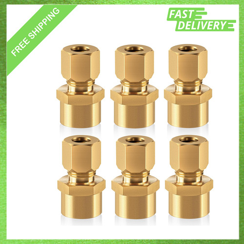 Brass Compression Tube Fitting Connector Straight Coupling Adapter 1/4 Inch NPT