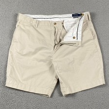 Polo Ralph Lauren Men's 42 Stretch Classic Fit Chino Shorts Khaki Tan Flat Front