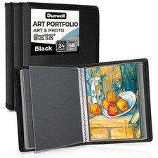 9x12 Art Portfolio Binder 3-Pack, Black , Includes Mounting Paper, Portfolio...