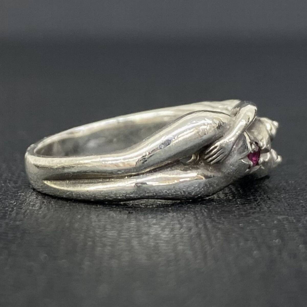 WACKO MARIA NUDE RING SILVER RUBY 11号 WACKO MARIA Nude Girl Ring Silver 925 Ruby Size 11 Pendant