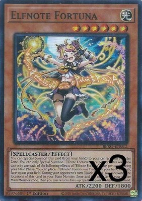 3X Yugioh Elfnote Fortuna BPRO-EN012 Super Rare 1st Edition NM