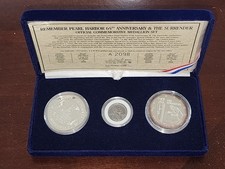 Remember Pearl Harbor Commemorative Set, Two Silver Medals 1 oz .999,Steel Penny