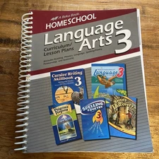 Abeka Language Arts 3 Curriculum/ Lesson Plans Grade 3 Spiral Bound LIKE NEW