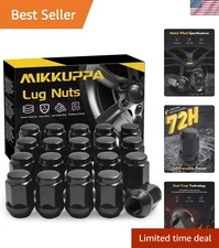 Sleek Black Closed End Lug Nuts M12x1.5 - 20 Pack for Versatile Vehicles