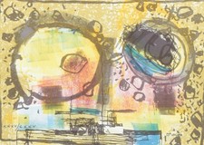 Bengt Orup. Abstract composition. Color lithograph on paper. Mid-20th C.