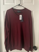 NWT Nautica V-Neck Burgundy Navtech Sweater Size XL