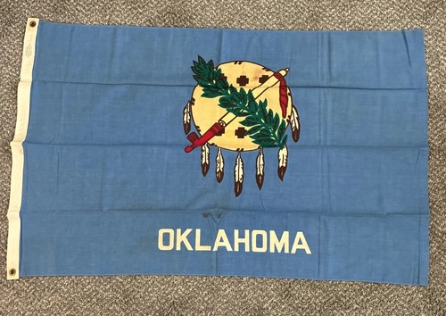 Vintage Valley Forge Flag Co Oklahoma State Flag 3’x5’ 100% Cotton Bunting USA