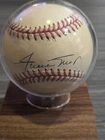 Willie Mays Autographed Baseball Score Board COA With Holder
