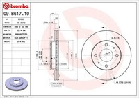 2X Brembo 09.B617.10 Bremsscheibe FüR Proton