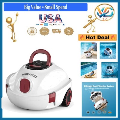 P10 Cordless Robotic Pool Cleaner 100 Min Runtime Dual Suction High Power