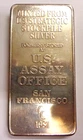US Assay Office  10 oz .999 Silver Bar  Strategic Stockpile 1981 San Francisco