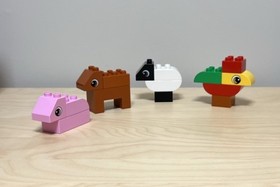 Lego Duplo Farm Animals Lot - Sheep, Pig, Rooster, Cow - Toddler