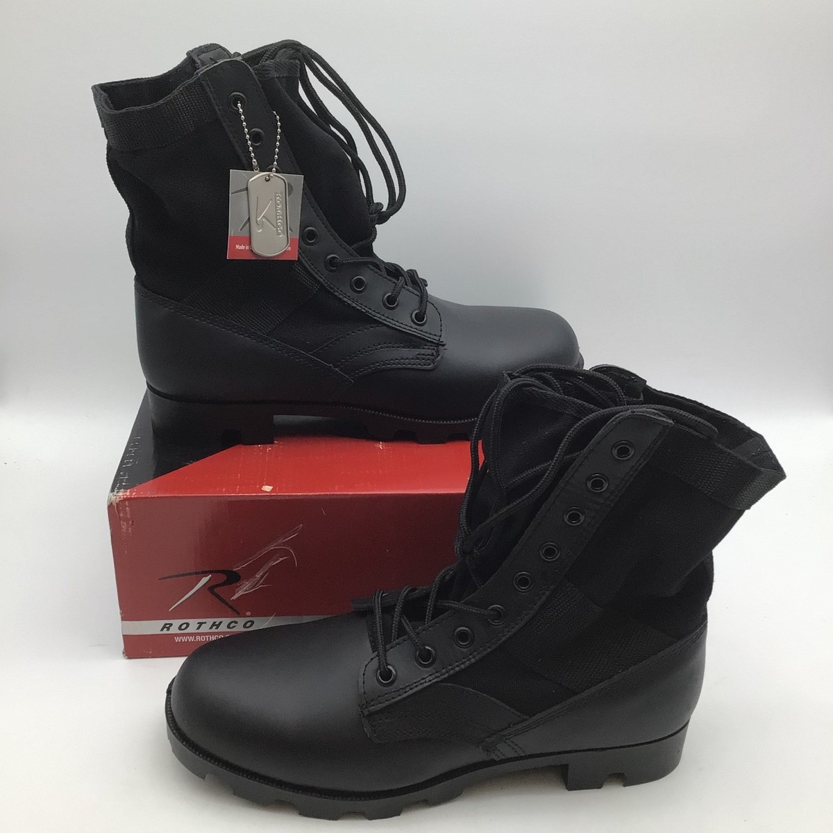 Rothco 5081 Black Leather Military G.I. Style 8\