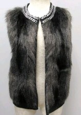 Jennifer Lopez Modern Bohemia Faux Fur Cardigan Vest Women's Medium New