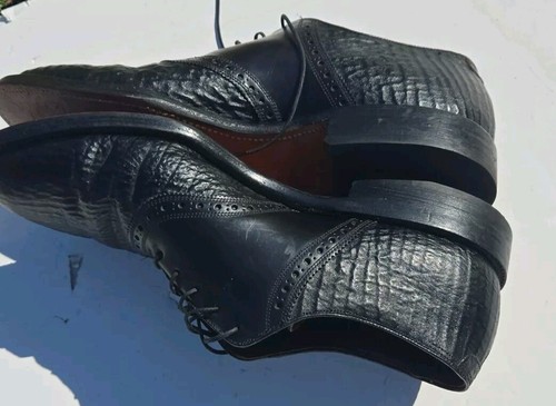 Allen Edmonds Shelton Sharkskin Leather Saddle Golf Shoe Black Size 9.5 - Picture 15 of 18