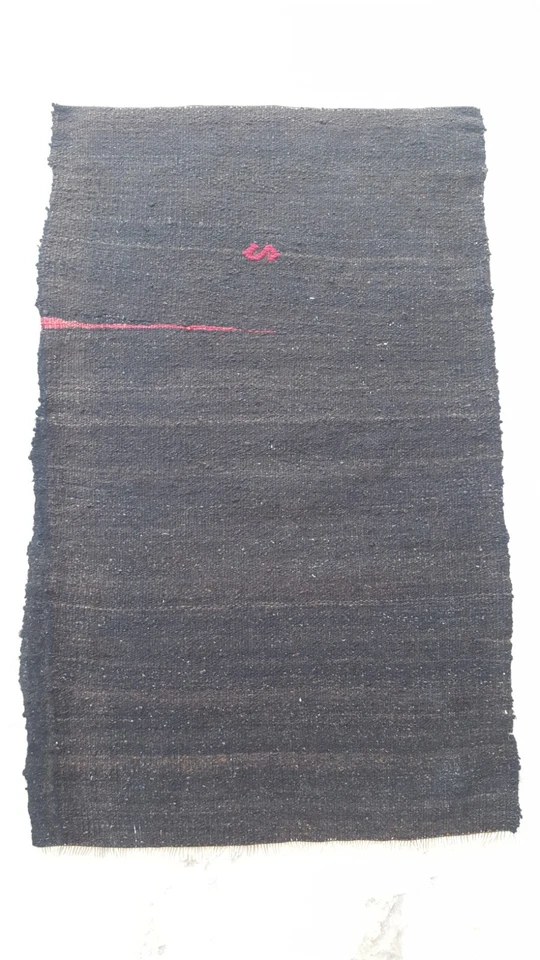 Старинный черный ковер Kilim, шерстяной ковер ручной работы, анатолийский декор ковер - Изображение 3 из 4