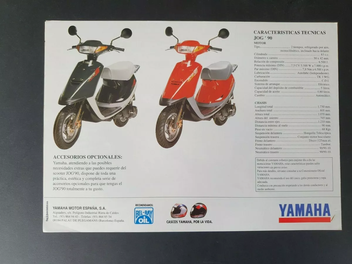 YAMAHA JOG 90 MOTORCYCLE/SCOOTER BROCHURE SPEC TO REAR 4 Pgs SPANISH VNC