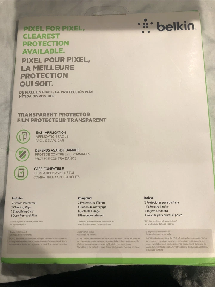 Protector de pantalla Belkin iPad Generations 2,3,4 1 en caja Foto 2 de 2
