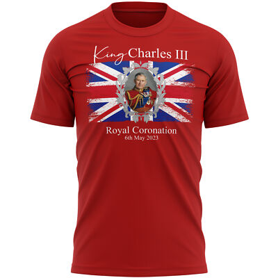 Krönung T-Shirts Herren King Charles III Shirt Kings Street Party Union Jack