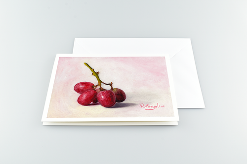 Red Grapes - A5 High Quality 312gsm Blank Greetings Cards - Picture 2 of 4