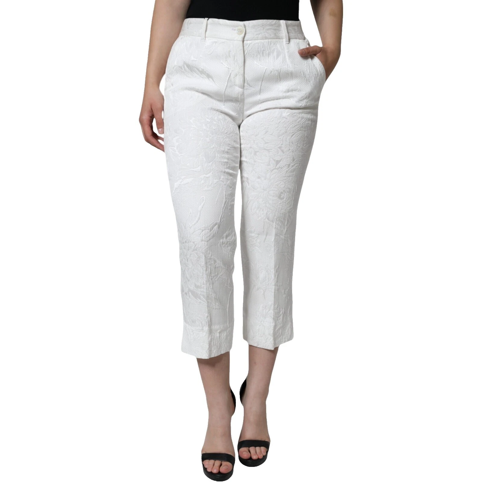 Mujer Dolce&Gabbana Pantalones de Algodón Blanco para Mujeres
