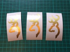 Browning logo deerhead CrossBow Shotgun Sticker Decal x3 70mm shooting clay Hunt