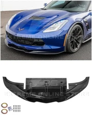 For 14-19 Corvette C7 Add-On Bottom Line CARBON FLASH Front Bumper Lip Splitter