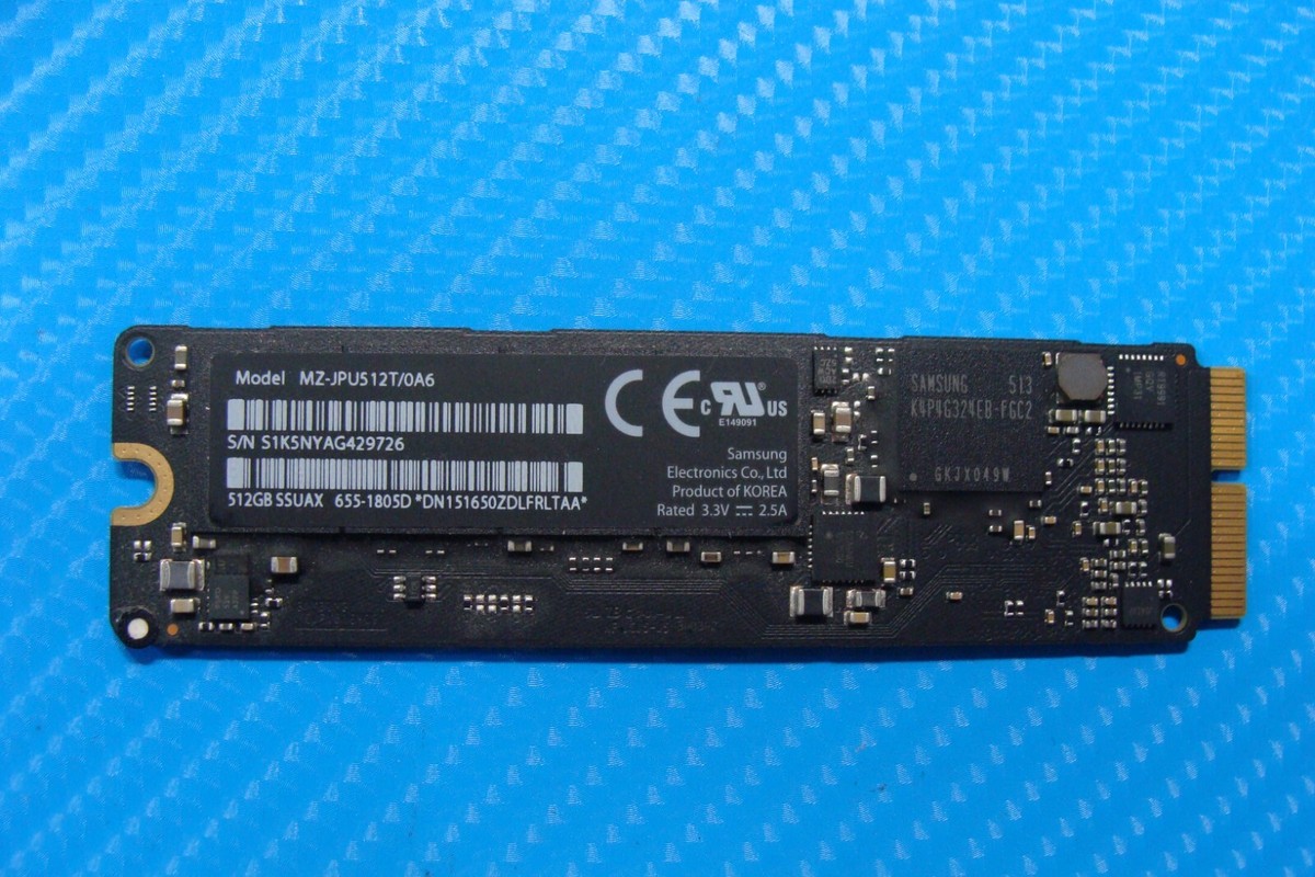 【純正・動作確認済】 Apple SSD 512GB SAMSUNG製 【05】 Samsung MZ-JPU512T/0A6 - 512GB SSD For MacBook Pro + Air