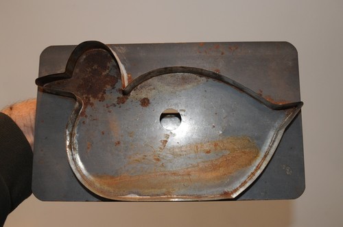 Large Antique Tin Cookie Cutter Duck 10" by 6" Baking Accessory Decorating Vint.