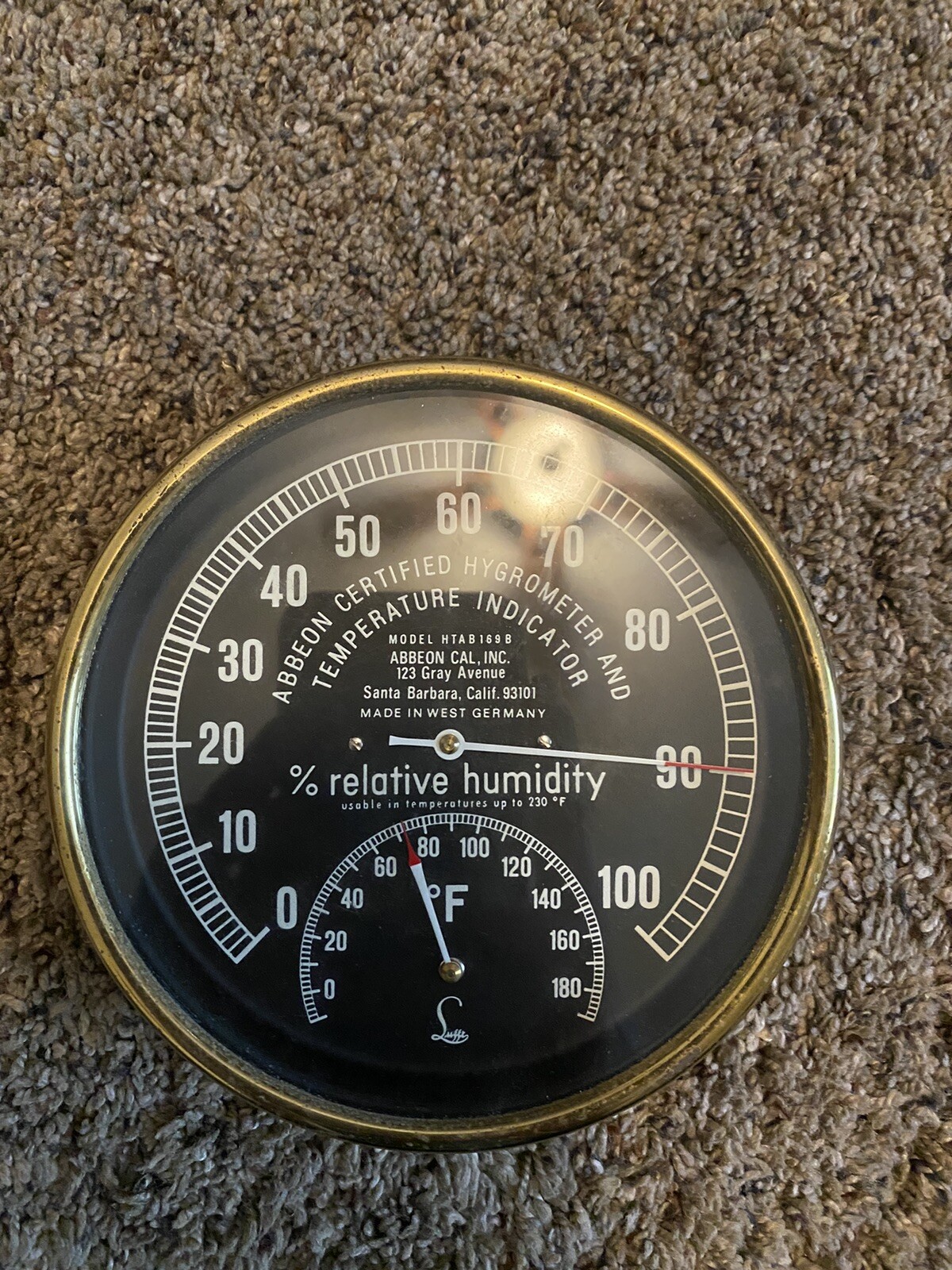 Abbeon Cal, Inc Vintage Certified Hygrometer and Temperature Indicator