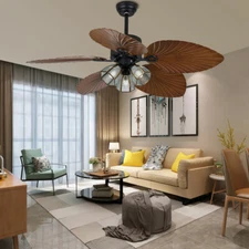 52" Tropical Ceiling Fan Light Indoor Reversible+ Remote Control 110V