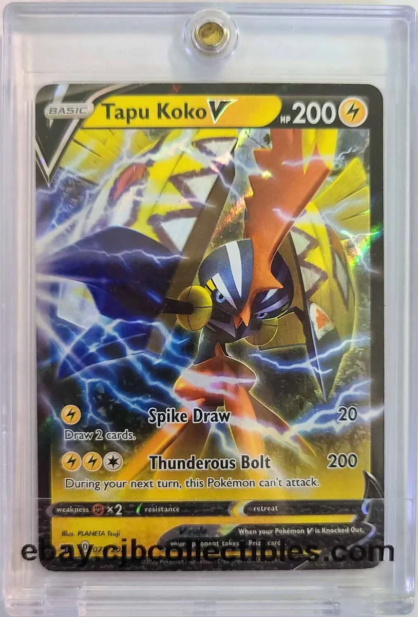 Pokémon TAPU KOKO V 072/202 Holo Ultra Rare Sword & Shield - Near Mint 🍒