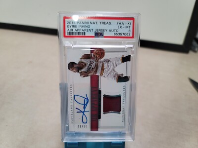 2014 Panini National Treasures Kyrie Irving Air apparent Jersey Auto PSA 6 t6410