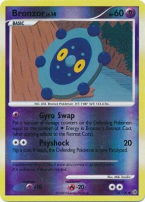 Pokemon - Bronzor - 55/100 - Common - Reverse Holo - Stormfront - NM