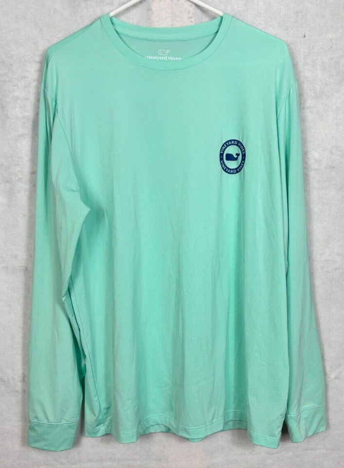 Vineyard Vines Performance Mens Medium Fishing Rash Guard Shirt Whale L/S Logo eBay