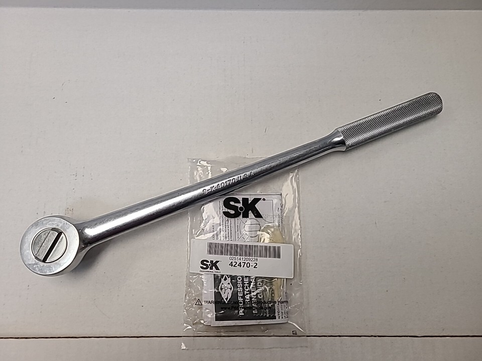 SK 40170 Profi Umschaltknarre – 1/2 Zoll Antrieb, 38,1 Cm Lang, Mit Diamant-Griff Und Dreifach-Zahnkontakt