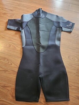 Aqua Lung Wetsuit Women's 15/16 Short 3mm Quantum Stretch Black Gray PO# 8DS5194