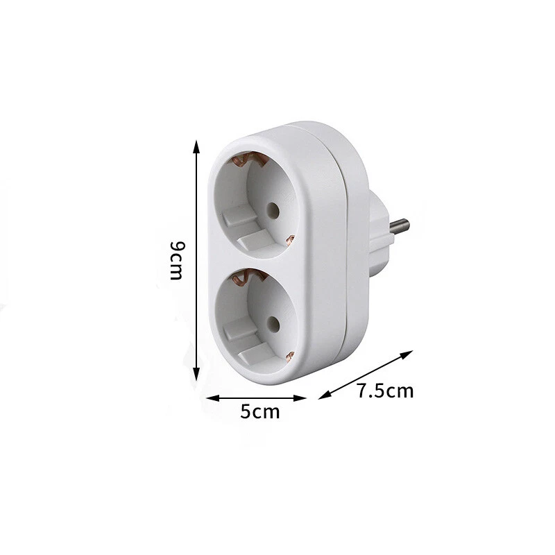 1/2x Doppelstecker Mehrfachstecker Vertikal Duo Stecker 2-fach Multistecker Weiß - Bild 2 von 4