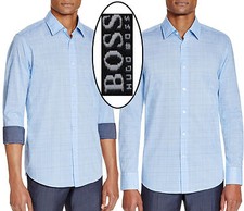 NWT Hugo Boss Black Label By Hugo Boss Windowpane Regular Fit Button Down Shirt